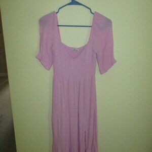 Abercrombie Pink Smocked Midi Dress Size XS